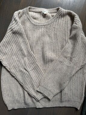 Knit Crewneck Sweater in Taupe